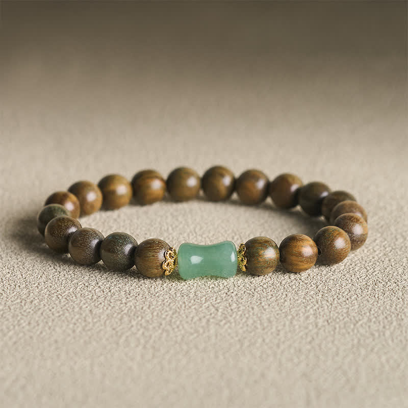 Buddha Stones Bracciale unisex in legno di ebano, sandalo verde con venature naturali. - Sandalo verde (Cura ♥ Positività) - image 9
