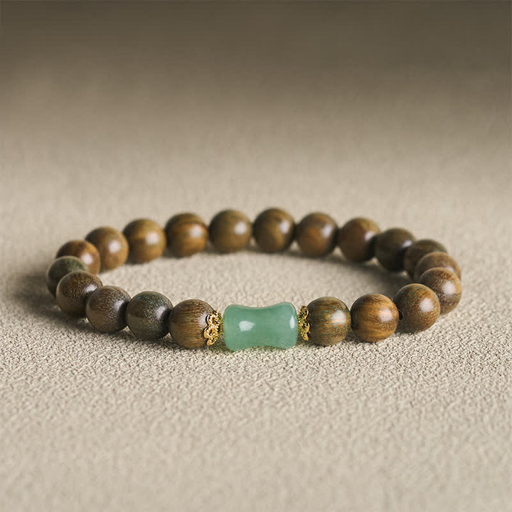 Buddha Stones Bracciale unisex in legno di ebano, sandalo verde con venature naturali. - Sandalo verde (Cura ♥ Positività) - image 9