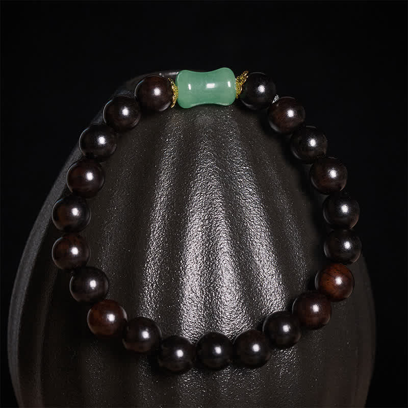 Buddha Stones Bracciale unisex in legno di ebano, sandalo verde con venature naturali. - image 3