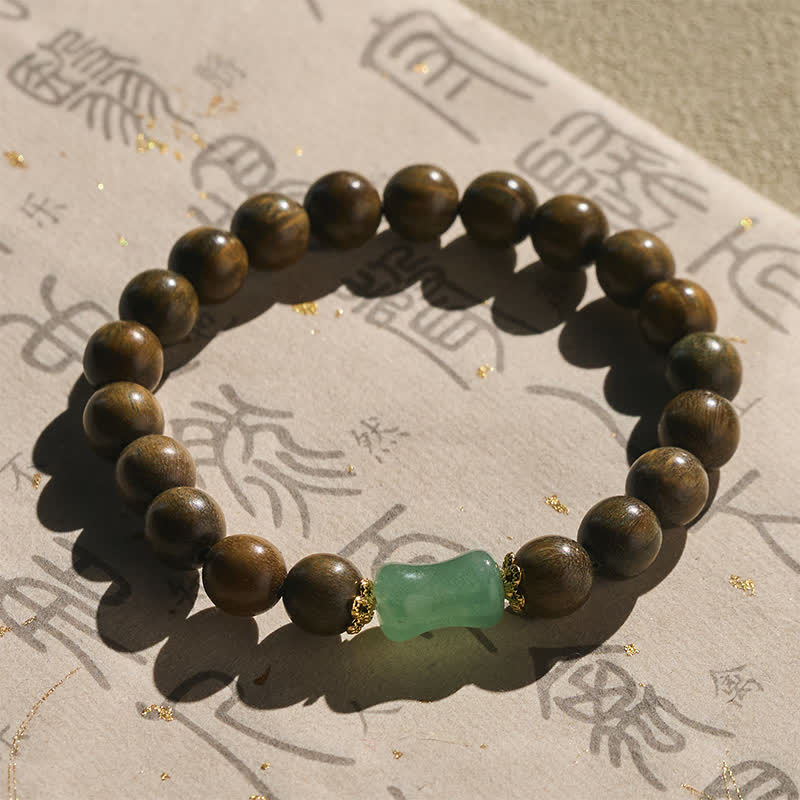 Buddha Stones Bracciale unisex in legno di ebano, sandalo verde con venature naturali. - image 10