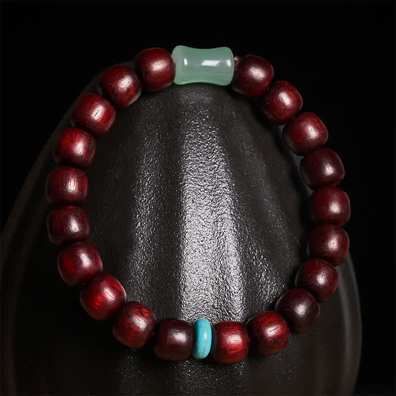 Buddha Stones Bracciale protettivo vintage in legno di sandalo rosso, ebano e bambù - image 2