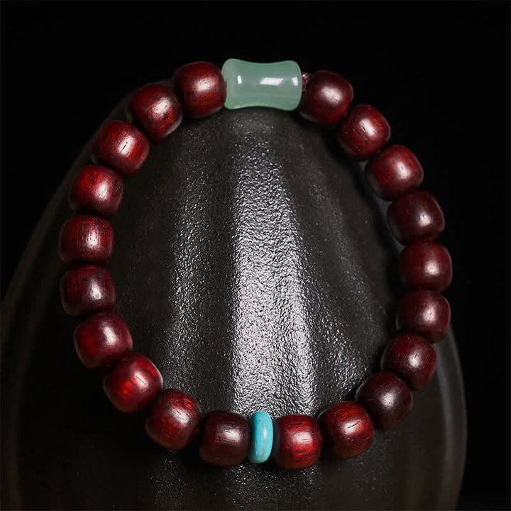 Buddha Stones Bracciale protettivo vintage in legno di sandalo rosso, ebano e bambù - image 2