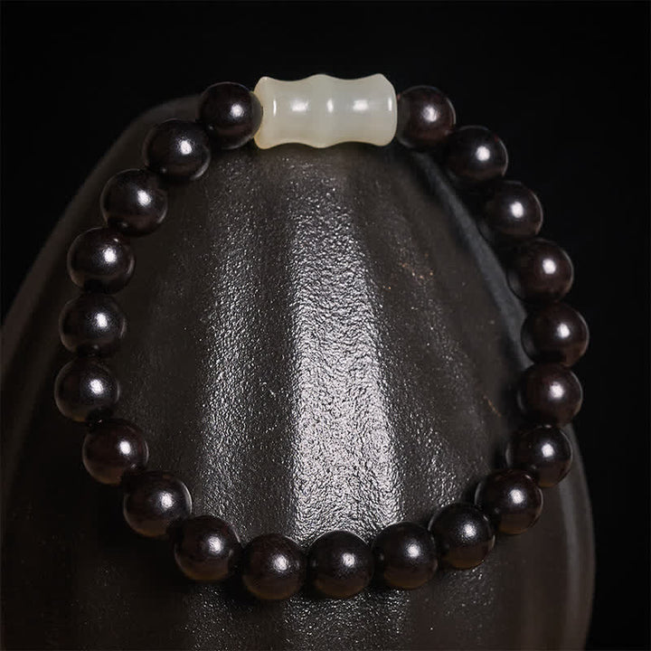 Buddha Stones Bracciale protettivo vintage in legno di sandalo rosso, ebano e bambù - image 9
