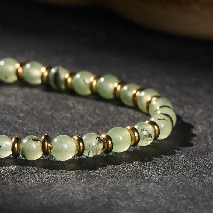 Buddha Stones Bracciale rotondo con perline di diaspro e agata verde a forma di uva - image 4