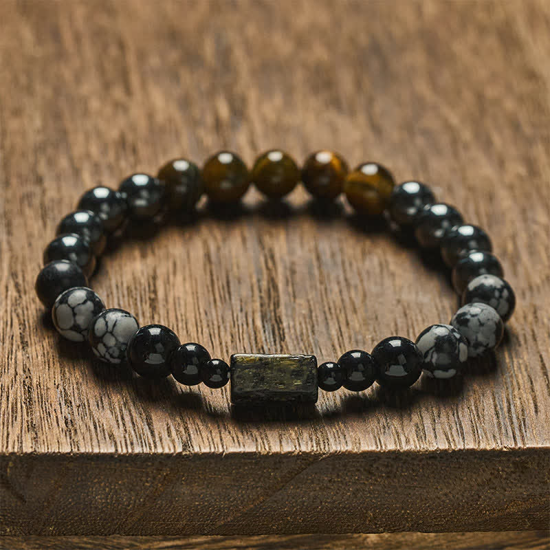 Buddha Stones Bracciale con perline di ematite occhio di tigre - image 1
