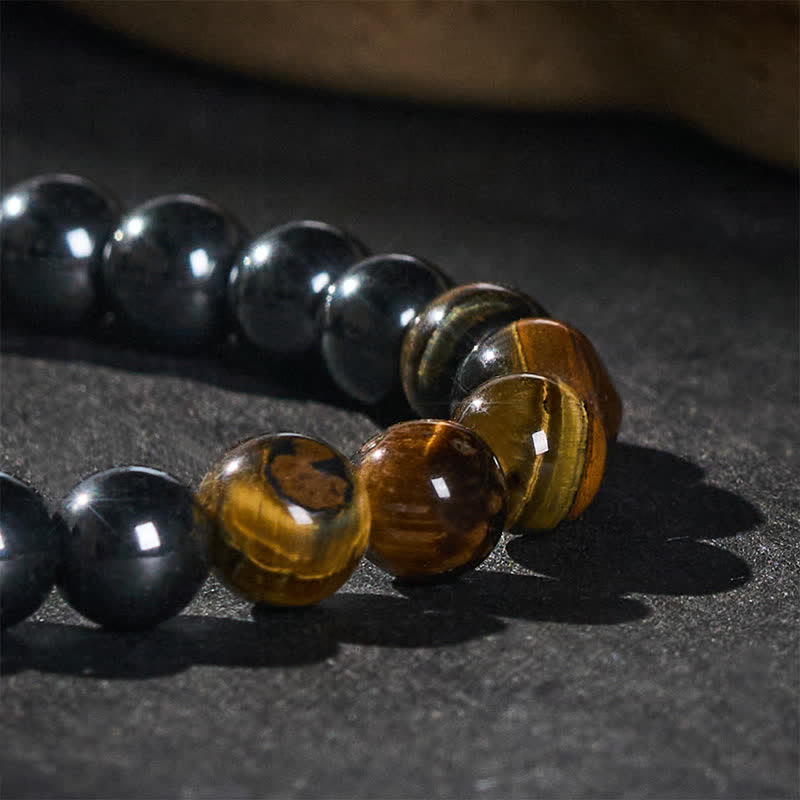 Buddha Stones Bracciale con perline di ematite occhio di tigre - image 4