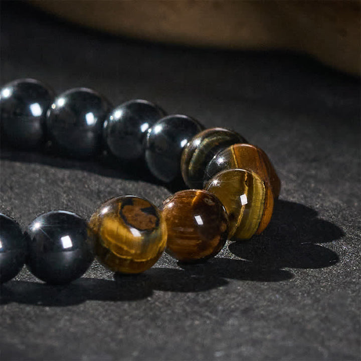 Buddha Stones Bracciale con perline di ematite occhio di tigre - image 4