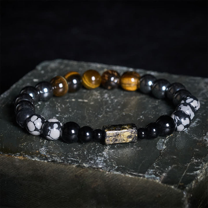 Buddha Stones Bracciale con perline di ematite occhio di tigre - Occhio di tigre (protezione ♥ Coraggio) - image 0