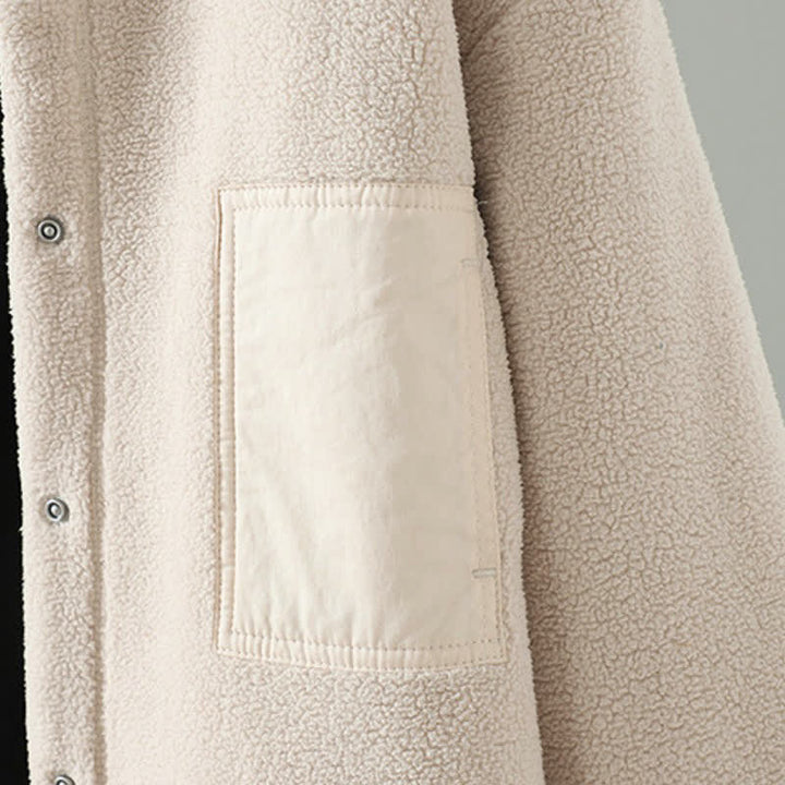 Buddha Stones Giacca invernale casual da donna con colletto alla coreana e tasche, stile Tang, tinta unita. - image 14