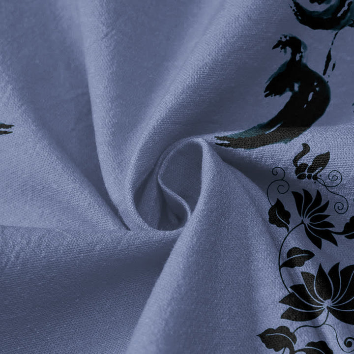 Buddha Stones Kimono da donna a maniche lunghe con scollo a V e allacciatura, in cotone stile boho con motivo floreale e bordo decorativo. - image 4
