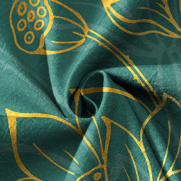 Buddha Stones Kimono da donna a maniche lunghe con scollo a V, stampa floreale di loto e pesci, in cotone. Modello a kimono. - image 4