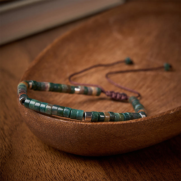Buddha Stones Bracciale intrecciato con perline di equilibrio in agata indiana naturale - image 3