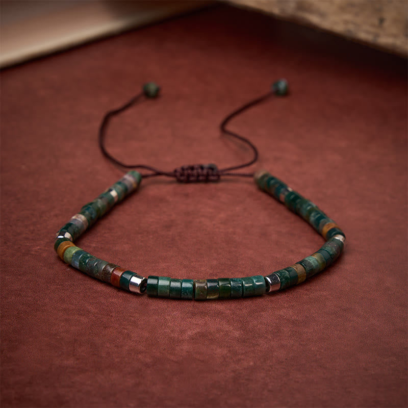 Buddha Stones Bracciale intrecciato con perline di equilibrio in agata indiana naturale - image 1