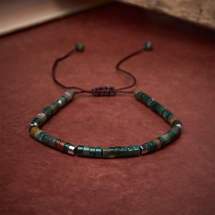 Buddha Stones Bracciale intrecciato con perline di equilibrio in agata indiana naturale - image 1