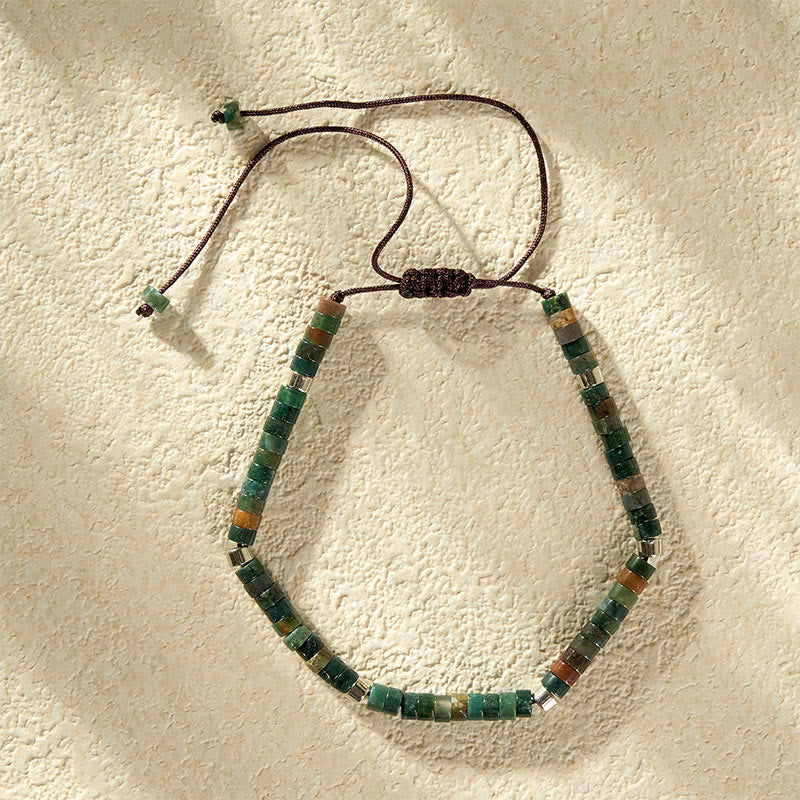 Buddha Stones Bracciale intrecciato con perline di equilibrio in agata indiana naturale - image 7