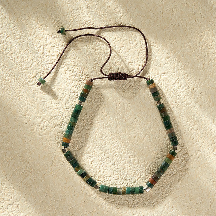 Buddha Stones Bracciale intrecciato con perline di equilibrio in agata indiana naturale - image 7