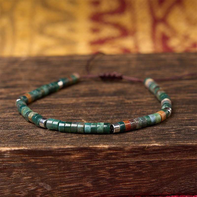 Buddha Stones Bracciale intrecciato con perline di equilibrio in agata indiana naturale - image 2