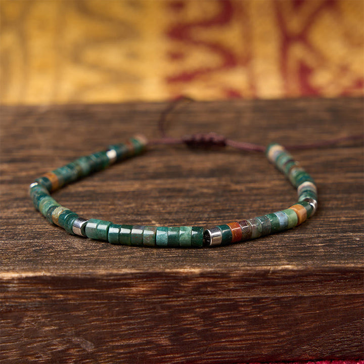 Buddha Stones Bracciale intrecciato con perline di equilibrio in agata indiana naturale - image 2