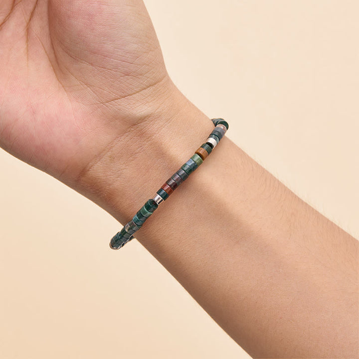 Buddha Stones Bracciale intrecciato con perline di equilibrio in agata indiana naturale - image 8