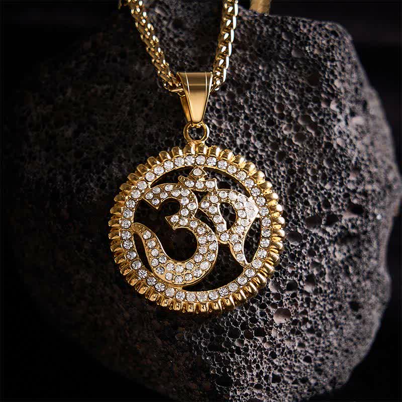 Buddha Stones Collana con ciondolo OM in acciaio al titanio per forza e consapevolezza - image 8