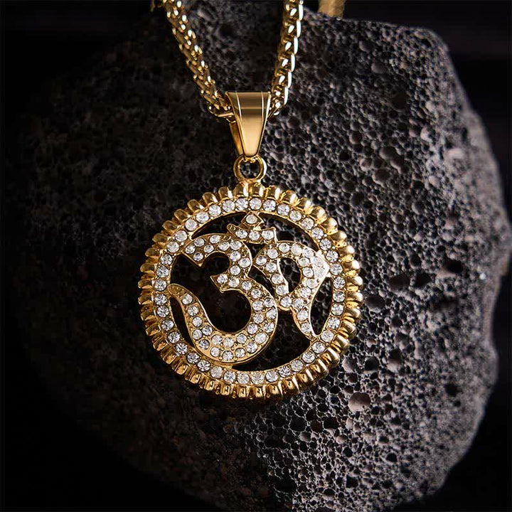 Buddha Stones Collana con ciondolo OM in acciaio al titanio per forza e consapevolezza - image 8