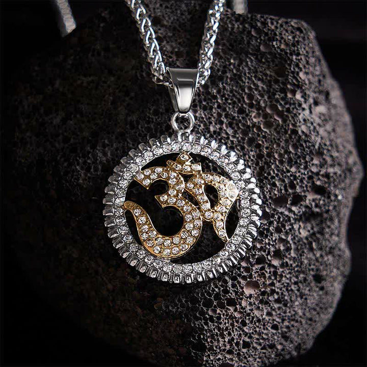 Buddha Stones Collana con ciondolo OM in acciaio al titanio per forza e consapevolezza - image 12