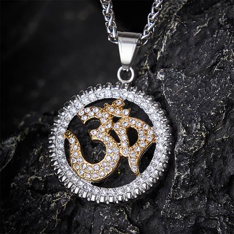 Buddha Stones Collana con ciondolo OM in acciaio al titanio per forza e consapevolezza - image 14