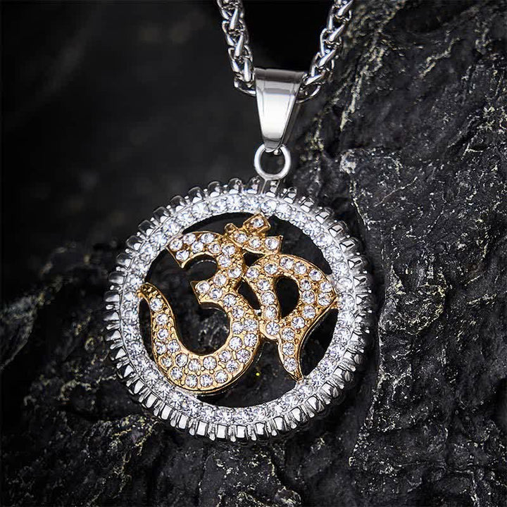 Buddha Stones Collana con ciondolo OM in acciaio al titanio per forza e consapevolezza - image 14