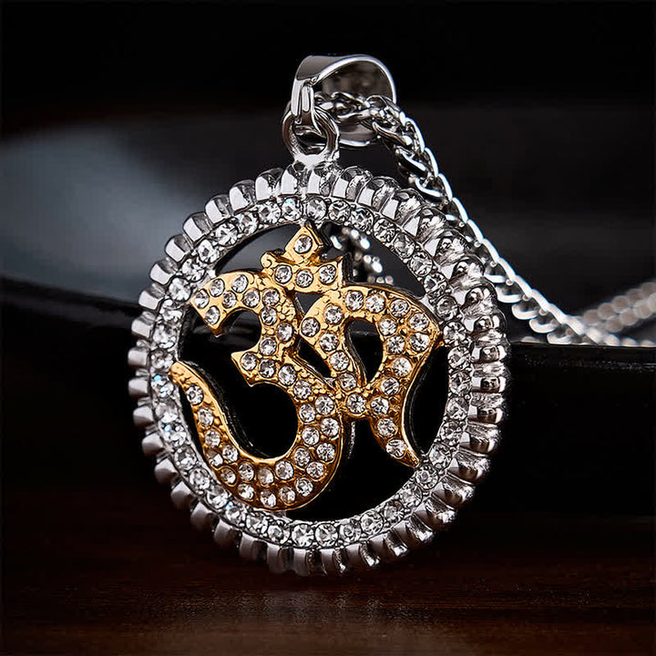 Buddha Stones Collana con ciondolo OM in acciaio al titanio per forza e consapevolezza - image 13