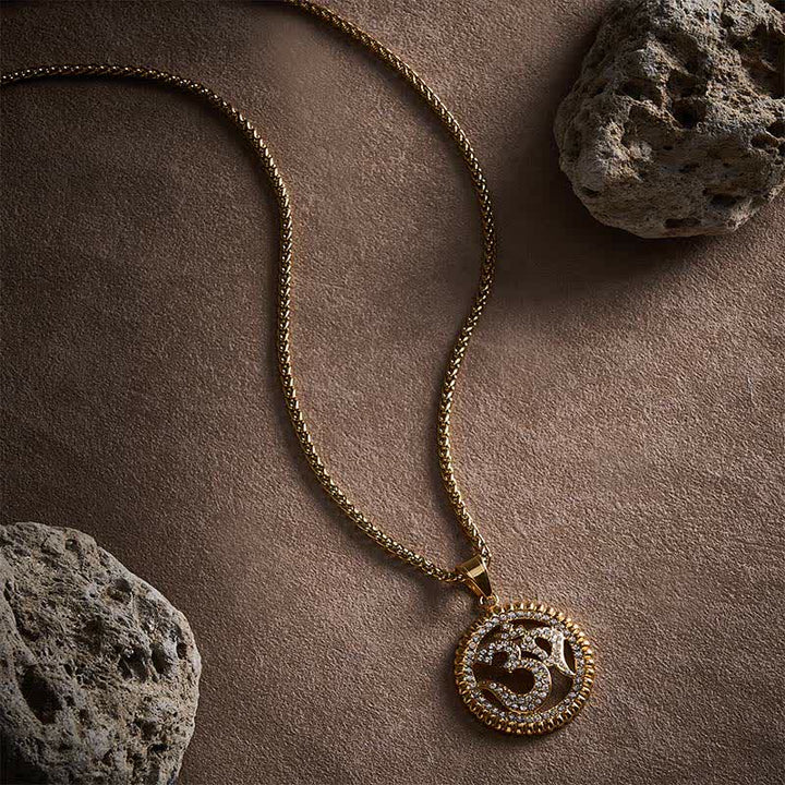 Buddha Stones Collana con ciondolo OM in acciaio al titanio per forza e consapevolezza - image 7