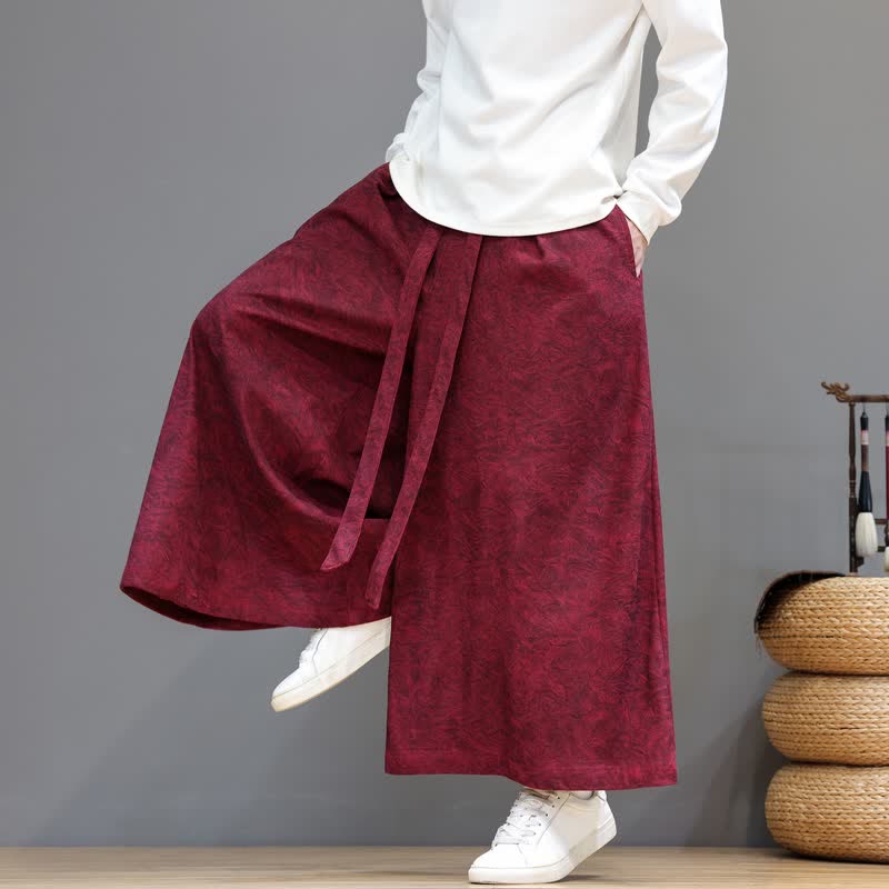 Buddha Stones Pantaloni da uomo a gamba larga in velluto a coste, stile vintage, con coulisse, per autunno/inverno. - image 23