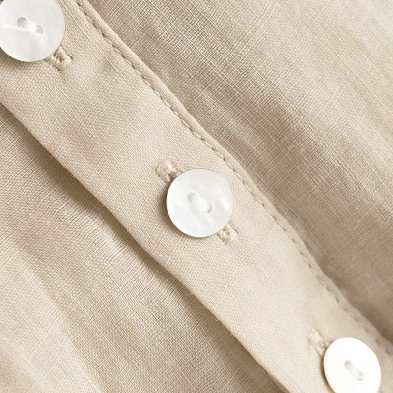 Camicia da donna vintage con bottoni e maniche a tre quarti a sbuffo e scollo a V, con stampa Buddha Stones. - image 12