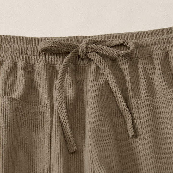 Buddha Stones Pantaloni corti da donna a tinta unita con coulisse, ideali per autunno/inverno, modello harem con tasche. - image 19