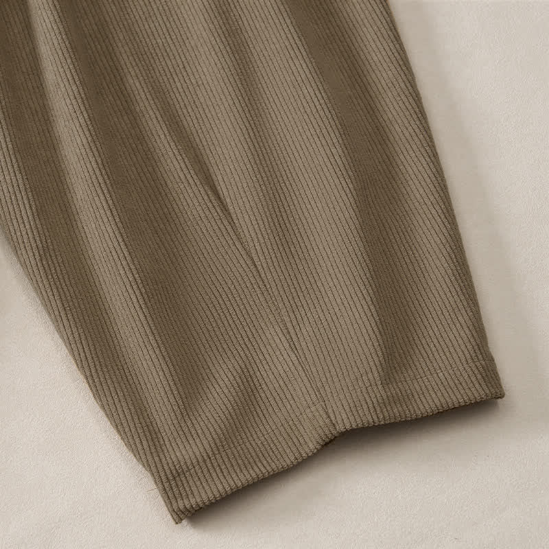 Buddha Stones Pantaloni corti da donna a tinta unita con coulisse, ideali per autunno/inverno, modello harem con tasche. - image 20