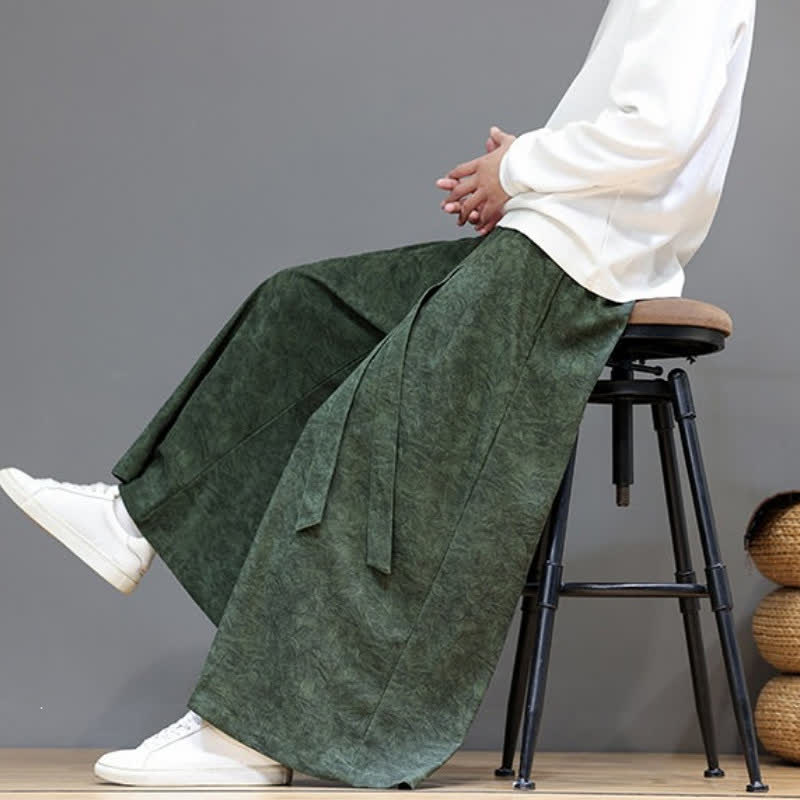 Buddha Stones Pantaloni da uomo a gamba larga in velluto a coste, stile vintage, con coulisse, per autunno/inverno. - image 7