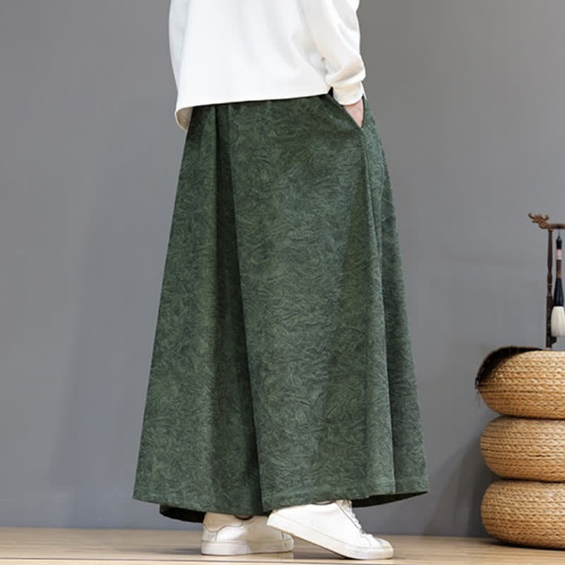 Buddha Stones Pantaloni da uomo a gamba larga in velluto a coste, stile vintage, con coulisse, per autunno/inverno. - image 4