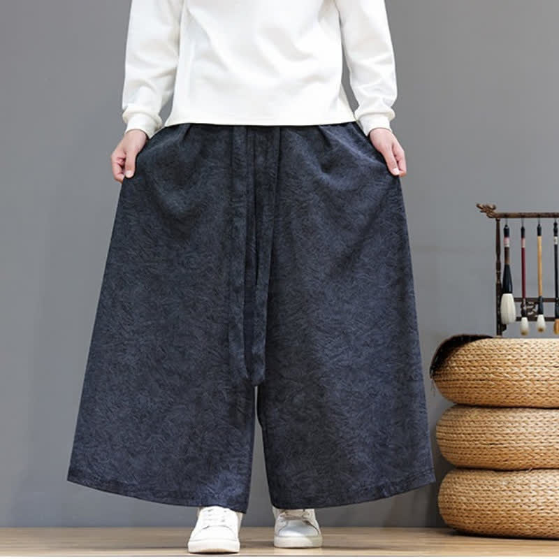 Buddha Stones Pantaloni da uomo a gamba larga in velluto a coste, stile vintage, con coulisse, per autunno/inverno. - image 13