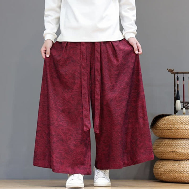 Buddha Stones Pantaloni da uomo a gamba larga in velluto a coste, stile vintage, con coulisse, per autunno/inverno. - image 26