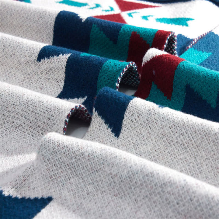 Buddha Stones Sciarpa da donna in maglia con nappe geometriche in stile boho, ideale per primavera/autunno. - image 2