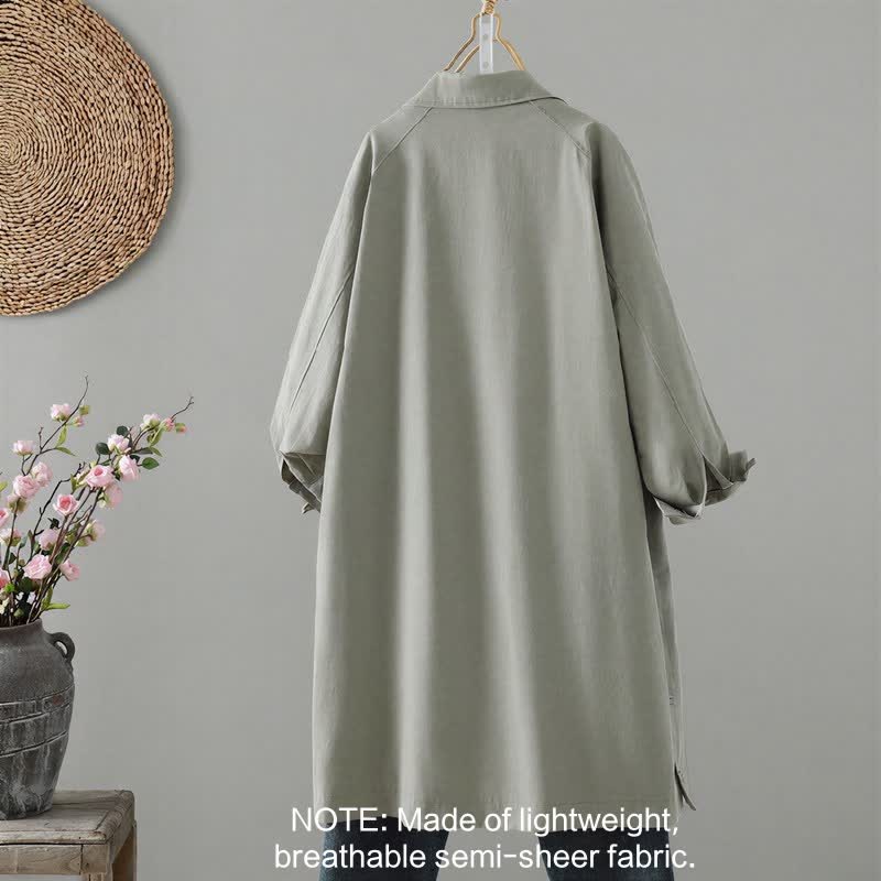 Giacca da donna minimalista, tinta unita, con bottoni e tasca, modello Buddha Stones, ideale per primavera e autunno. - image 1