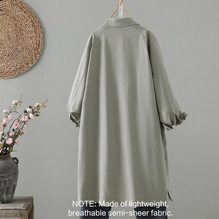 Giacca da donna minimalista, tinta unita, con bottoni e tasca, modello Buddha Stones, ideale per primavera e autunno. - image 1
