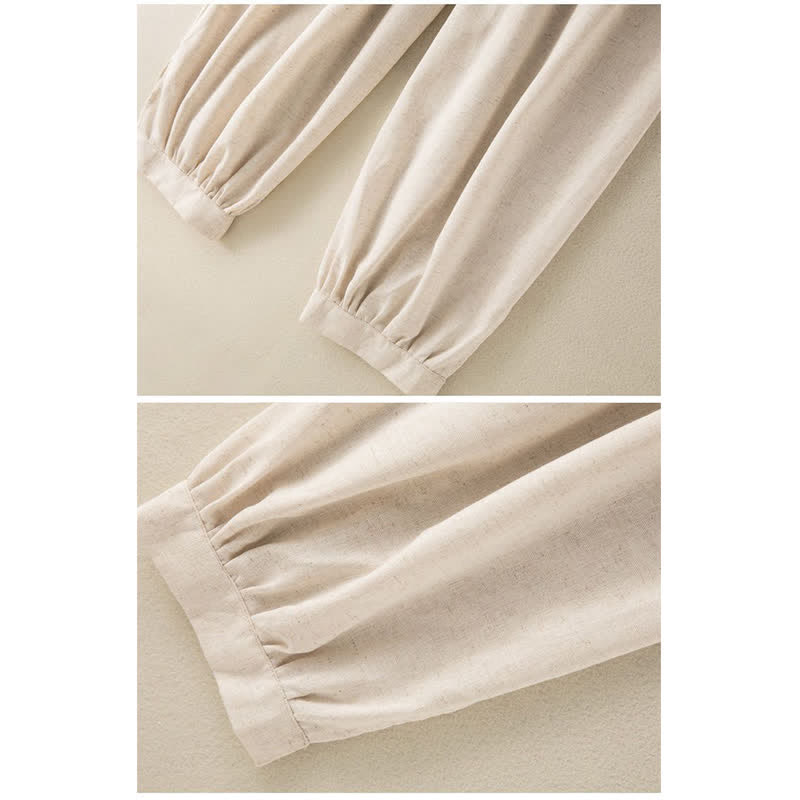 Pantaloni harem da donna in cotone con coulisse e tasche Buddha Stones - image 4