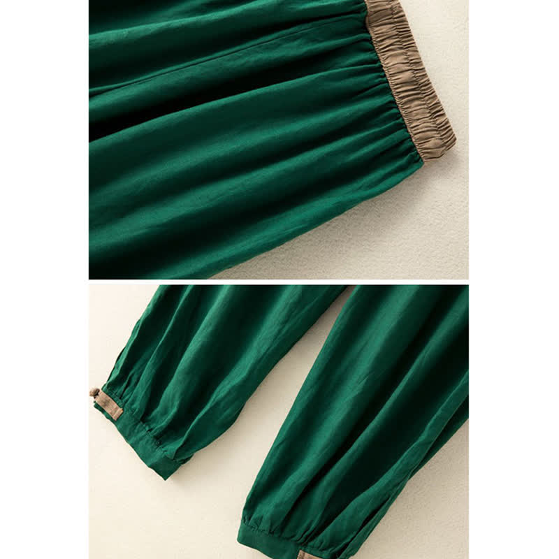Pantaloni harem da donna in cotone con coulisse e tasche Buddha Stones - image 14