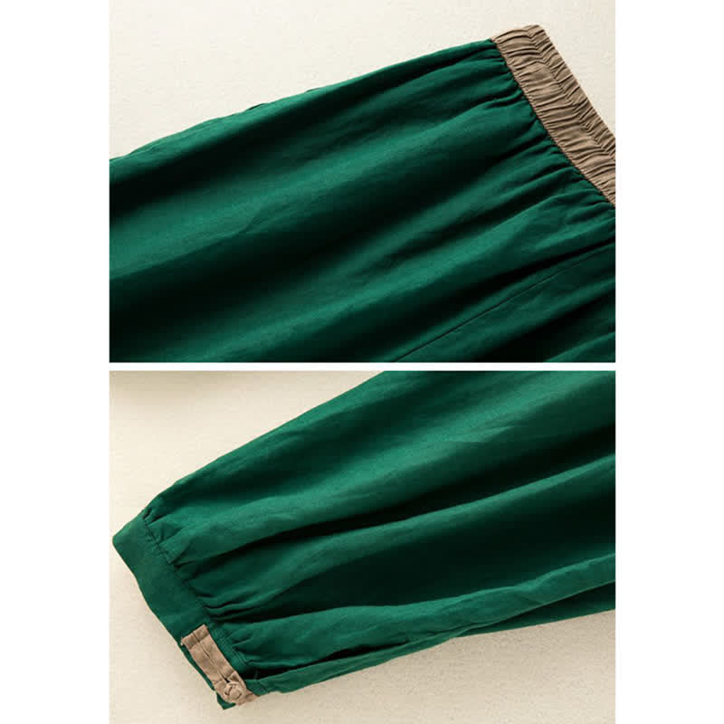 Pantaloni harem da donna in cotone con coulisse e tasche Buddha Stones - image 16