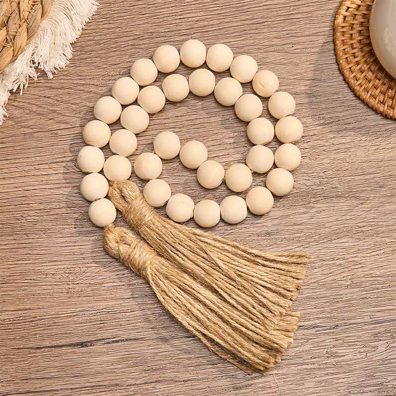 Buddha Stones Decorazione da appendere con perline in macramè di legno naturale, stile Mindful Living. - 16 mm - 36 perline - image 0