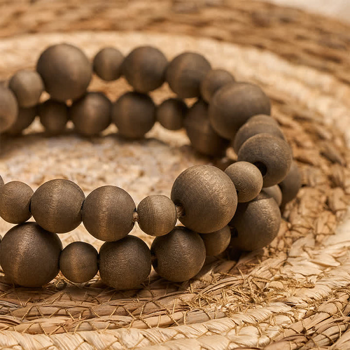 Buddha Stones Decorazione da appendere con doppia nappa di perline di legno rustico, stile Mindful Living. - image 7
