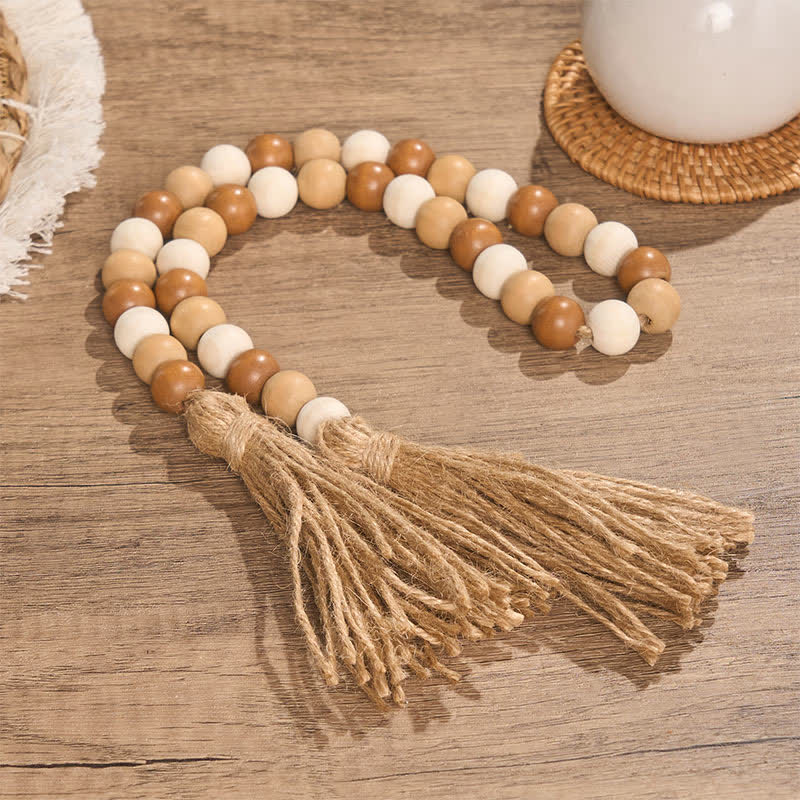 Buddha Stones Decorazione per uno stile di vita consapevole in stile boho country con perline e nappe. - image 1