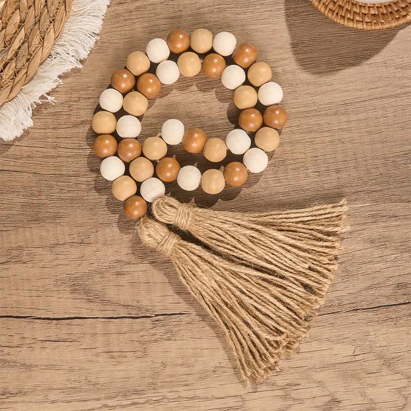 Buddha Stones Decorazione per uno stile di vita consapevole in stile boho country con perline e nappe. - 80 cm - image 0