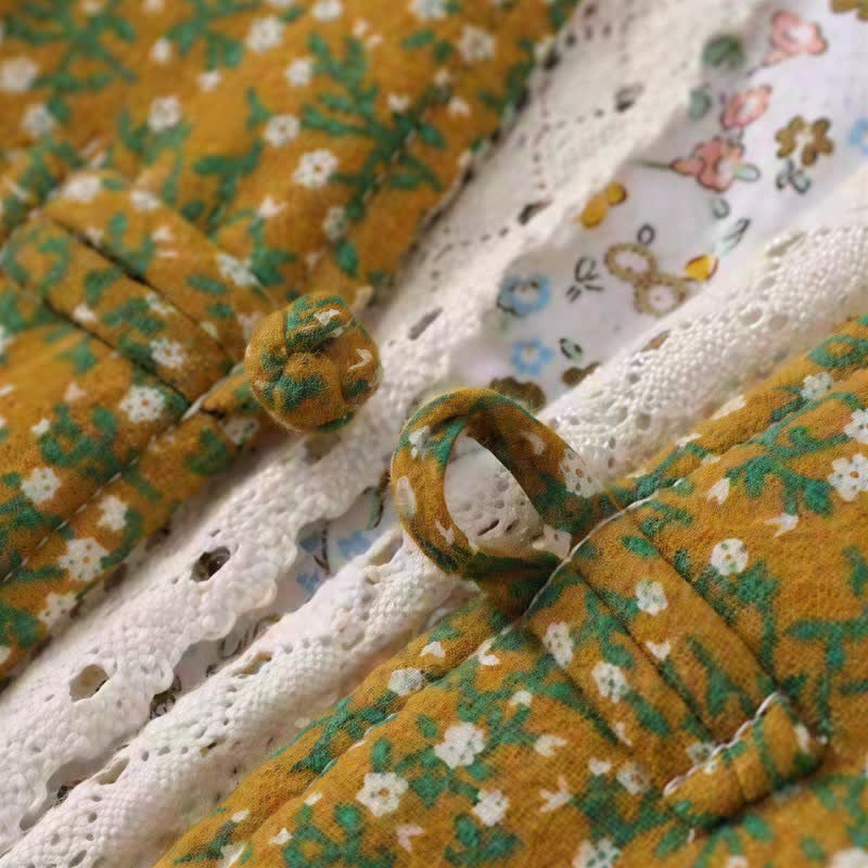 Buddha Stones Giacca da donna in maglia floreale, elegante, vintage, con bottoni, autunno/inverno. - image 6