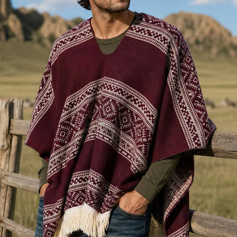 Buddha Stones Sciarpa da donna autunno/inverno in stile boho con righe geometriche e nappe. - image 15